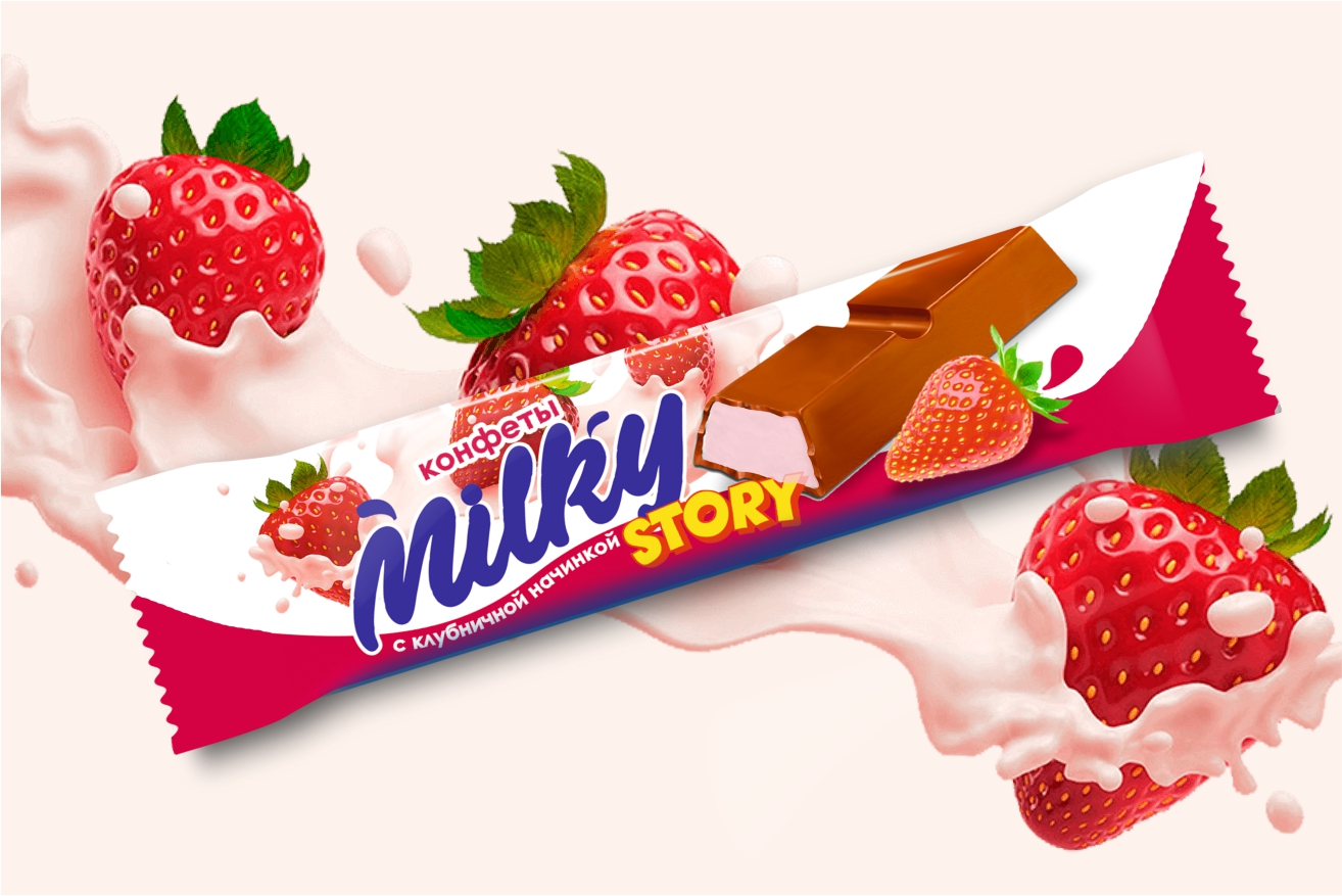 СибБелочка Milky Story КЛУБНИКА Глазированные 1*6
